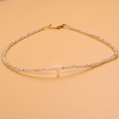Collar con Piedras e Inicial