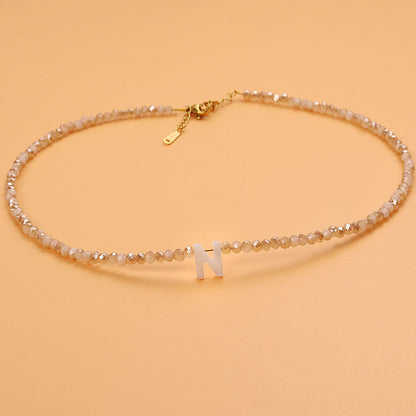 Collar con Piedras e Inicial
