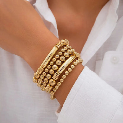 Set de 5 pulseras de cuentas apilables
