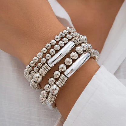 Set de 5 pulseras de cuentas apilables
