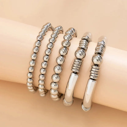 Set de 5 pulseras de cuentas apilables