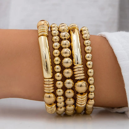 Set de 5 pulseras de cuentas apilables