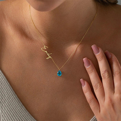 Collar Personalizado con Nombre y Piedra Natal