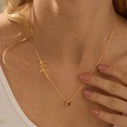 Collar Personalizado con Nombre y Piedra Natal