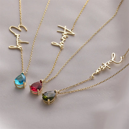 Collar Personalizado con Nombre y Piedra Natal