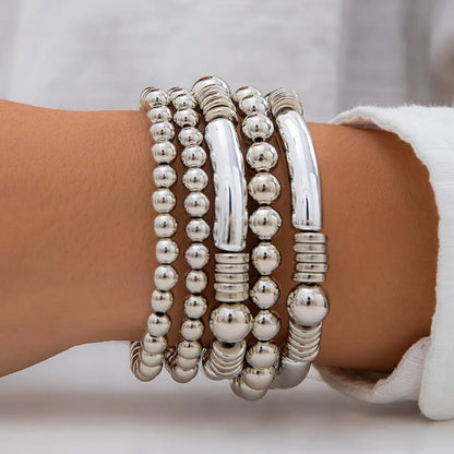 Set de 5 pulseras de cuentas apilables