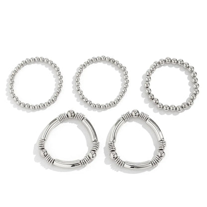 Set de 5 pulseras de cuentas apilables
