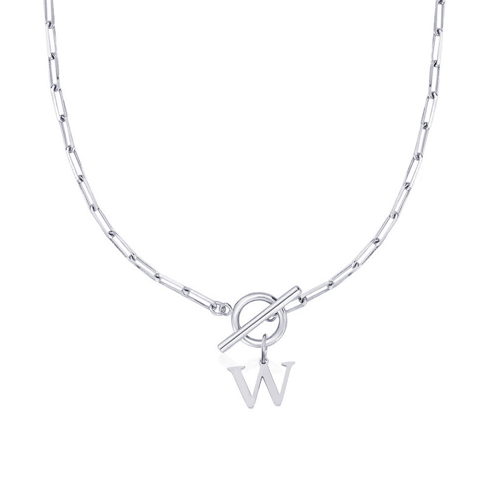 Collar Paperclip con Inicial y Cierre Circular