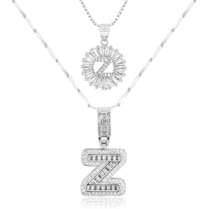 Set de 2 Collares 14K con Inicial y Brillo