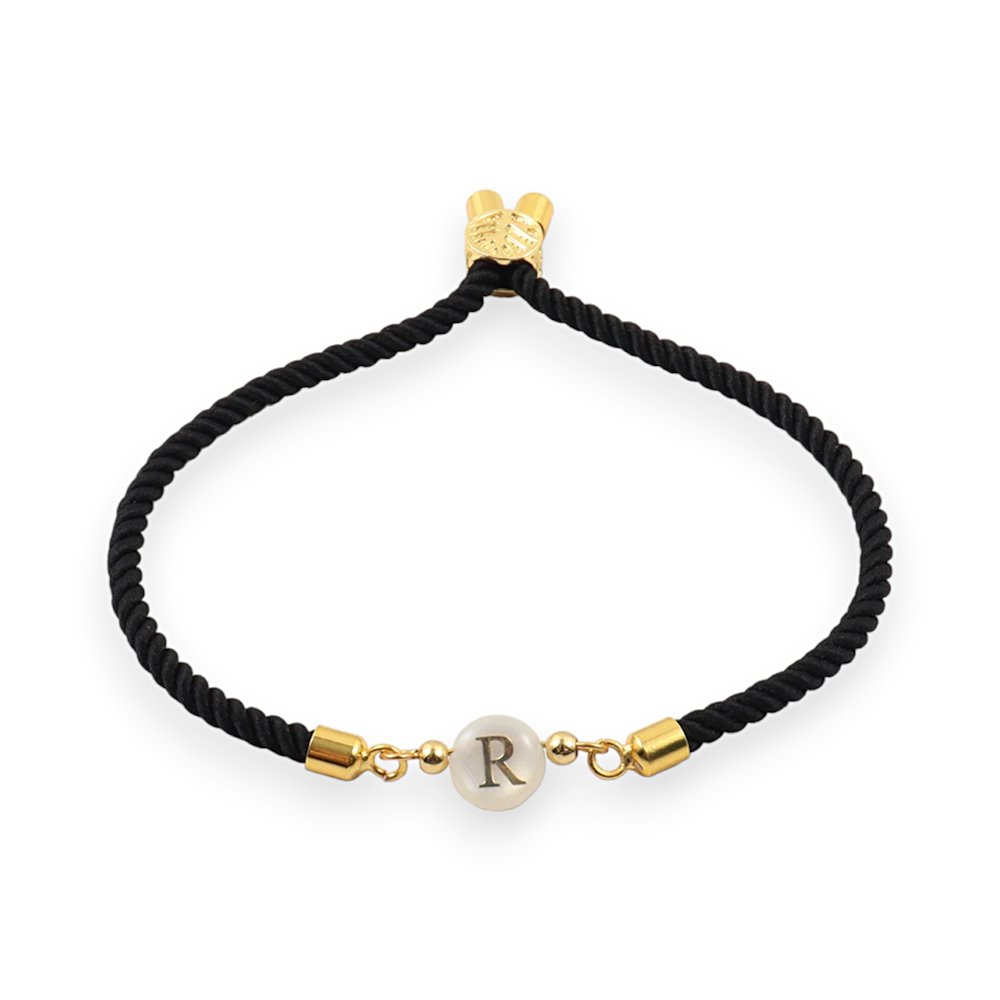 Pulsera ajustable delicada con inicial