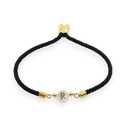 Pulsera ajustable delicada con inicial