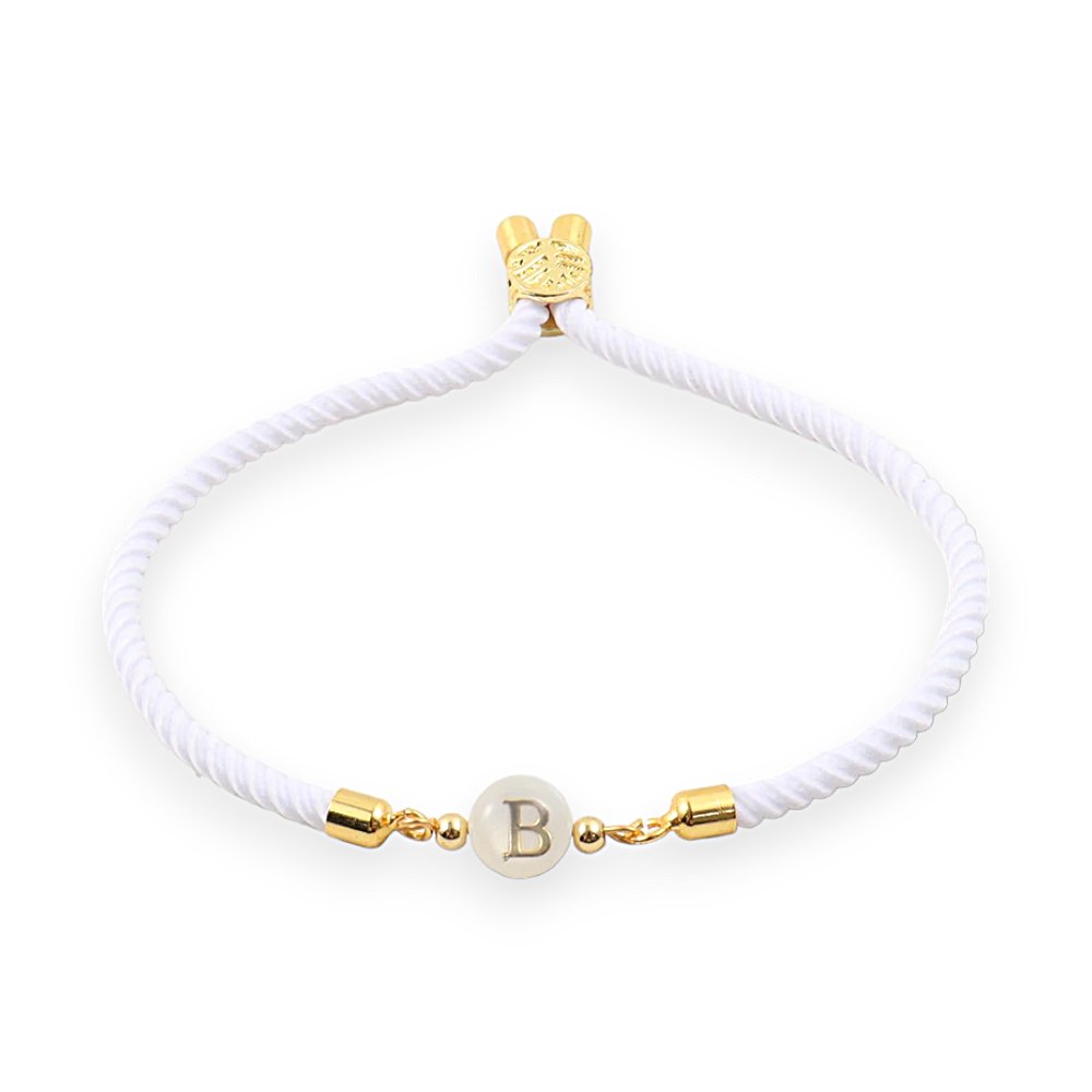 Pulsera ajustable delicada con inicial