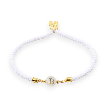 Pulsera ajustable delicada con inicial