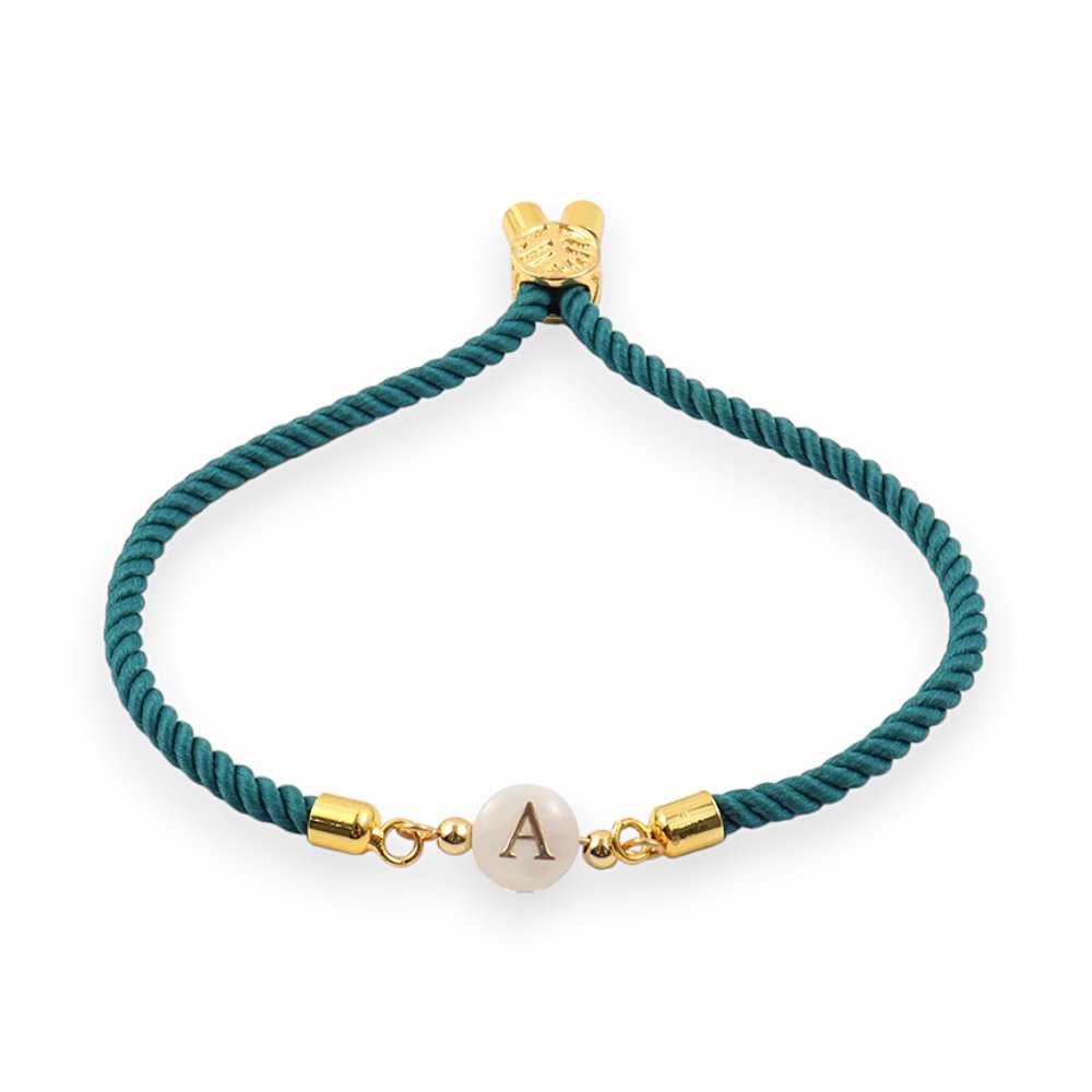 Pulsera ajustable delicada con inicial