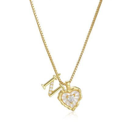 Collar de Corazón e Inicial con Brillo