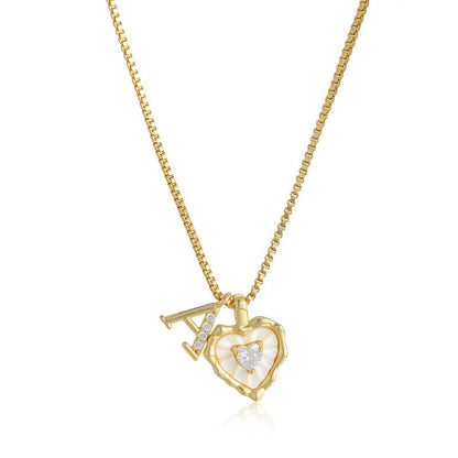 Collar de Corazón e Inicial con Brillo