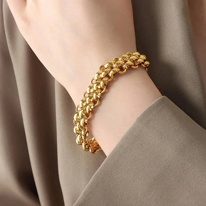 Set elegante de collar y pulsera de cuentas tipo arroz