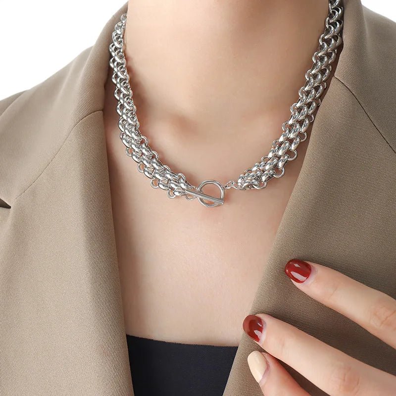 Set elegante de collar y pulsera de cuentas tipo arroz