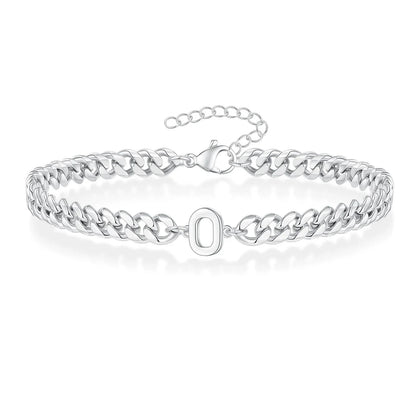 Pulsera cubana para pareja con inicial