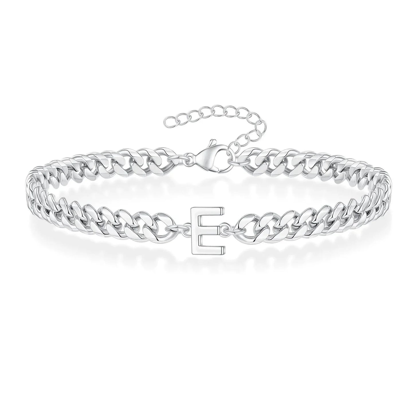 Pulsera cubana para pareja con inicial