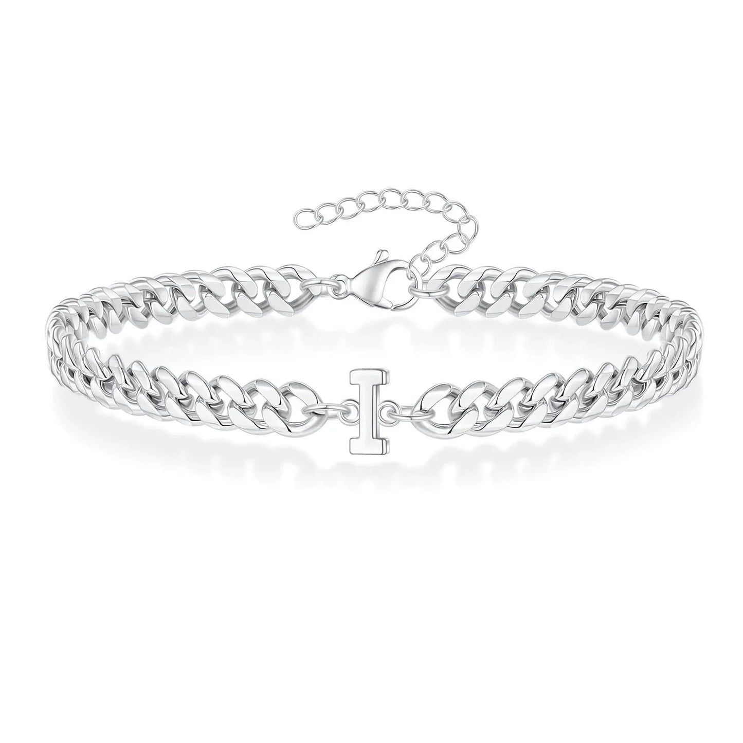 Pulsera cubana para pareja con inicial