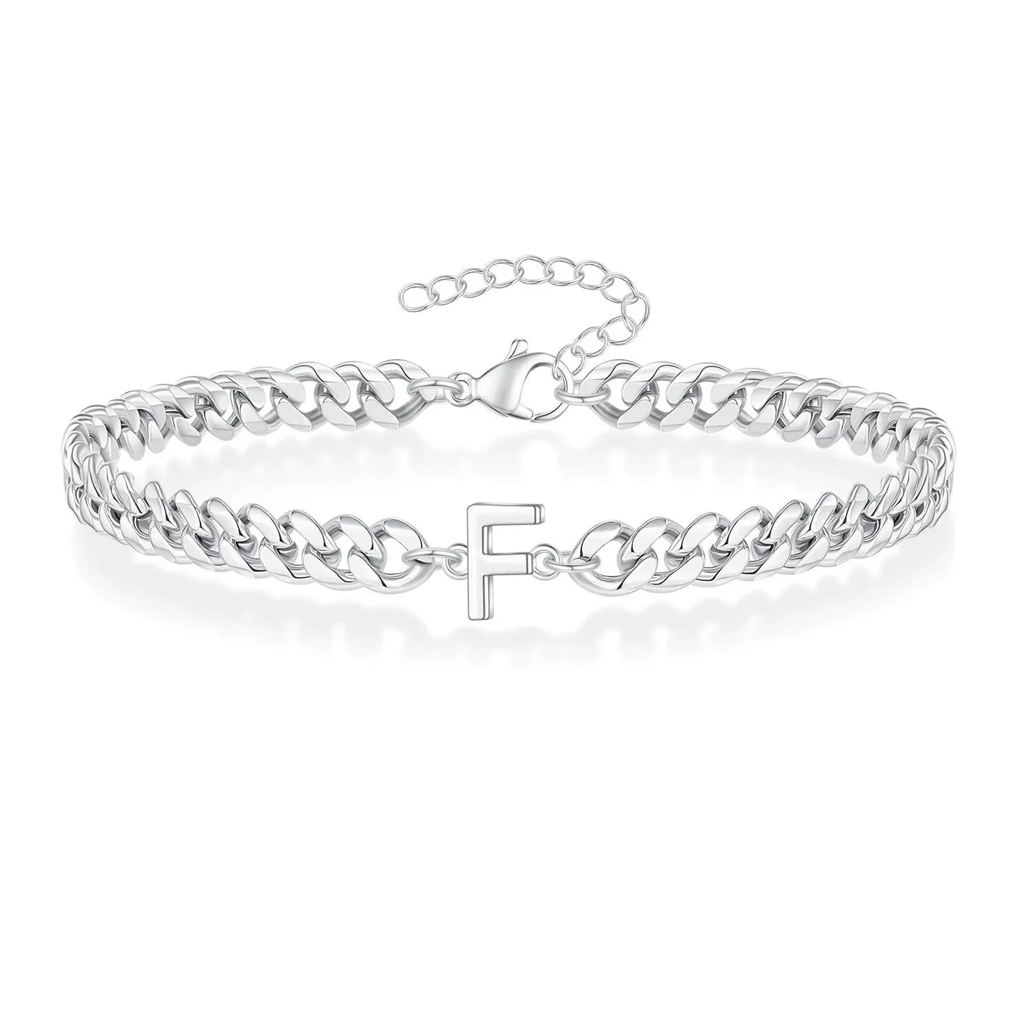 Pulsera cubana para pareja con inicial