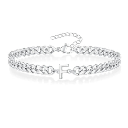 Pulsera cubana para pareja con inicial