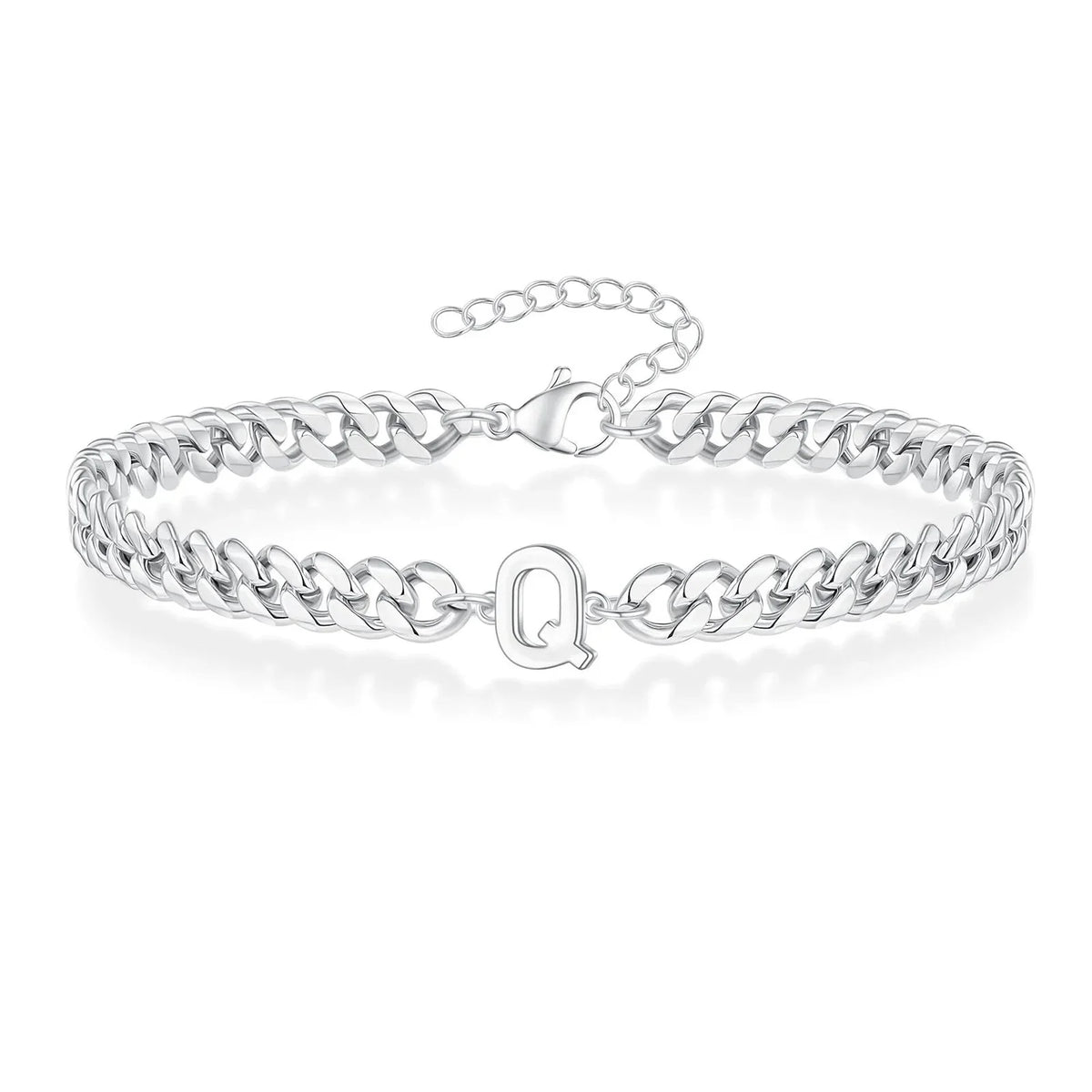 Pulsera cubana para pareja con inicial