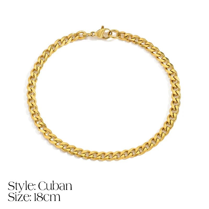 Pulsera delicada de cadena cubana/Fígaro con inicial