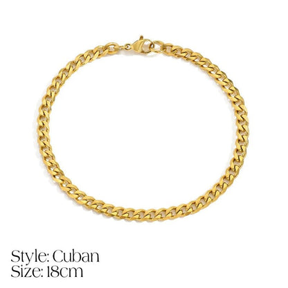 Pulsera delicada de cadena cubana/Fígaro con inicial