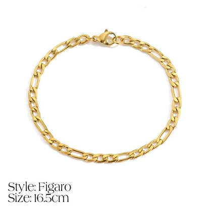 Pulsera delicada de cadena cubana/Fígaro con inicial