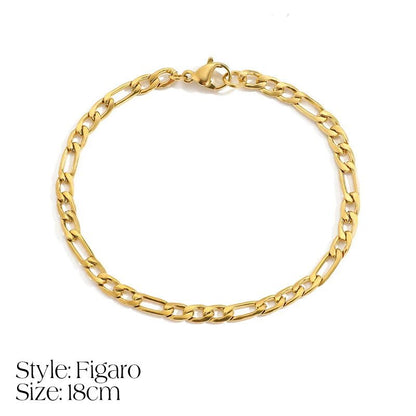 Pulsera delicada de cadena cubana/Fígaro con inicial