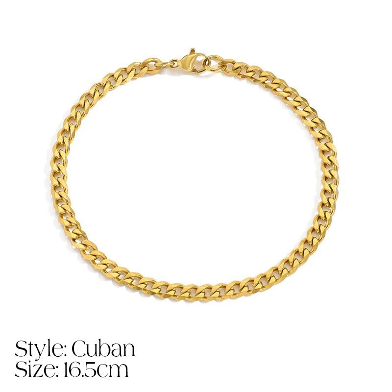 Pulsera delicada de cadena cubana/Fígaro con inicial