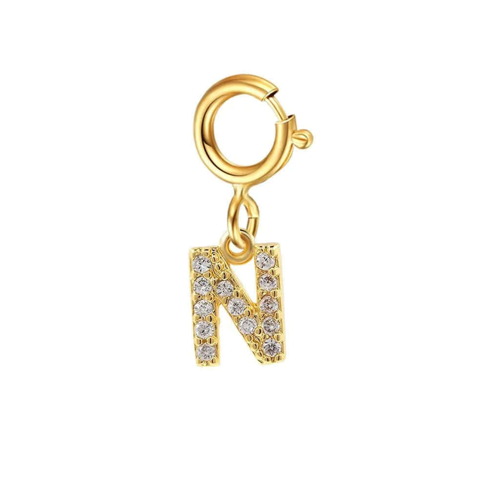 Pulsera delicada de cadena cubana/Fígaro con inicial