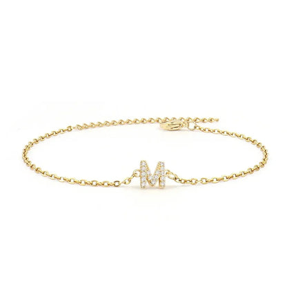 Pulsera delicada de cadena con inicial