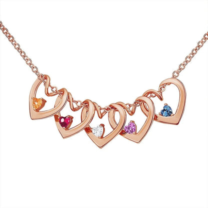 Set delicado con nombre, piedra de nacimiento y corazón: brazalete y collar