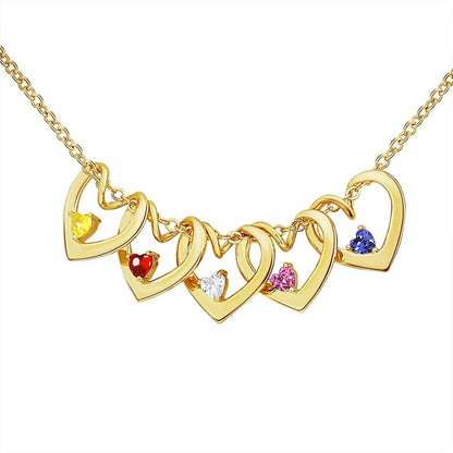 Set delicado con nombre, piedra de nacimiento y corazón: brazalete y collar