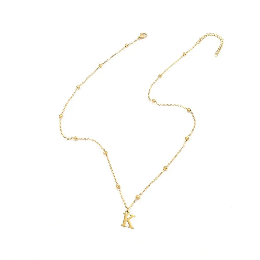 Collar Delicado con Inicial y Cadena Satellite