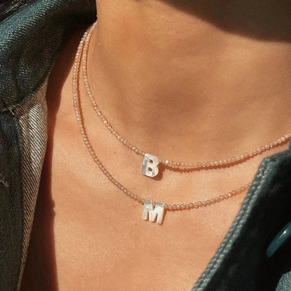 Collar con Piedras e Inicial