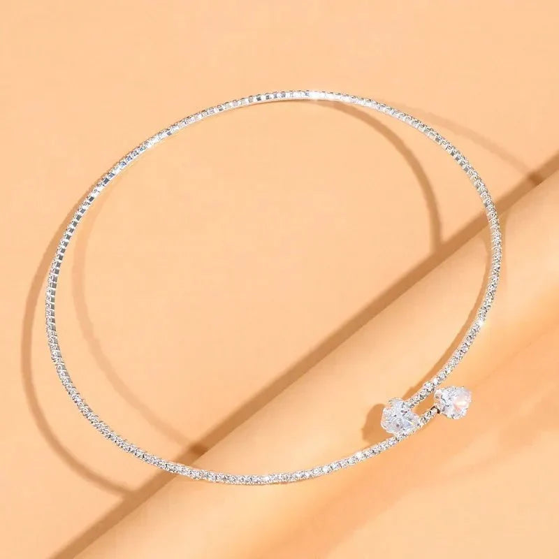 Choker Abierto de Corazón con Brillo