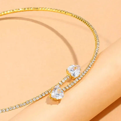 Choker Abierto de Corazón con Brillo