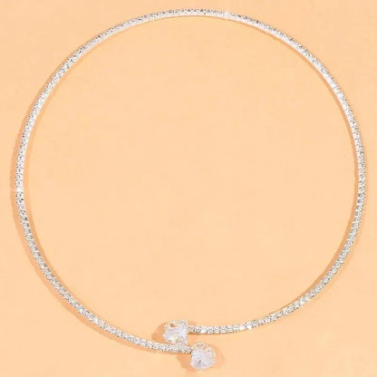 Choker Abierto de Corazón con Brillo