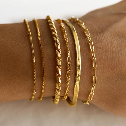 Set de 6 pulseras clásicas apilables