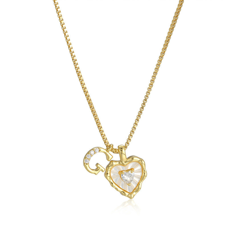 Collar de Corazón e Inicial con Brillo