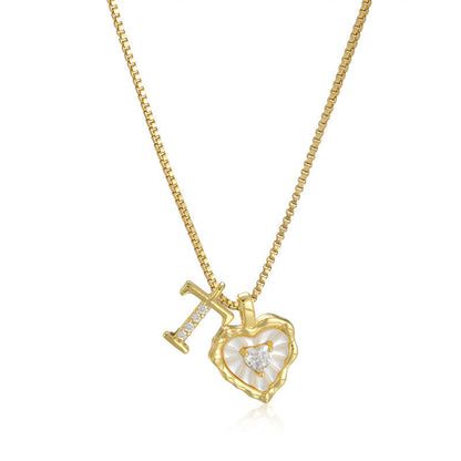 Collar de Corazón e Inicial con Brillo