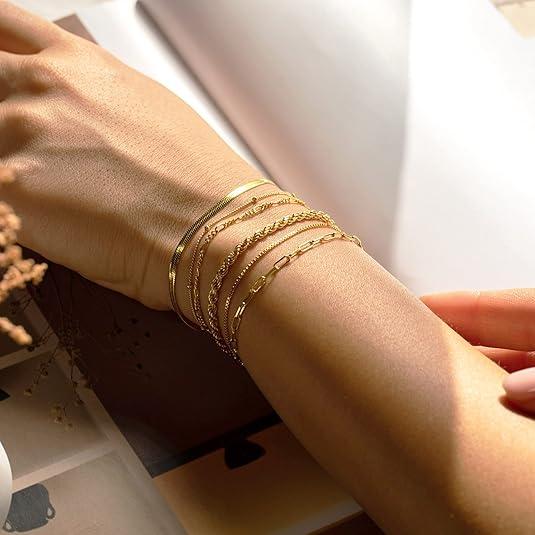 Set de 6 pulseras clásicas apilables