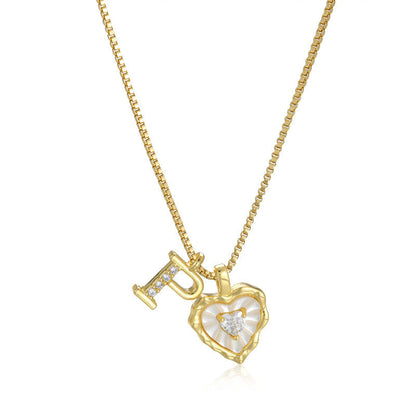 Collar de Corazón e Inicial con Brillo