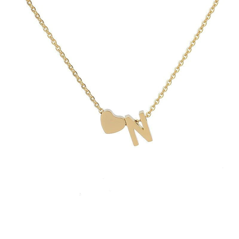 Collar con Inicial Love en Acero Inoxidable