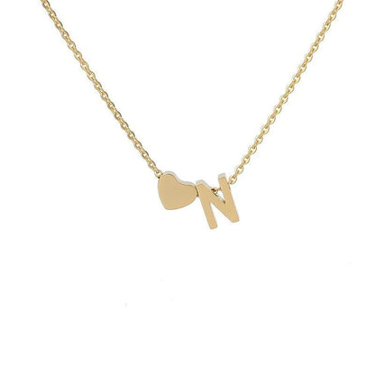 Collar con Inicial Love en Acero Inoxidable