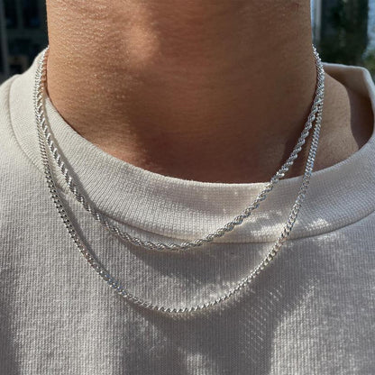 Set de Cadenas de Plata en Capas